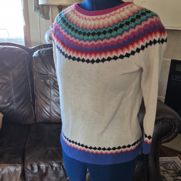 Talbots Sweaters - Talbots:Fair Isle Multicolor Knit Sweater Sz.S. Ptop:20"×L25".